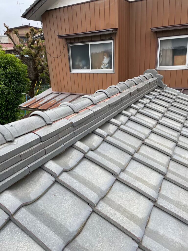 和瓦の棟部ズレ詰み直し